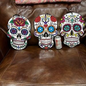 3 ITEM BUNDLE~~Sugar Skull Decor, Glitter accents very colorful and fun! NWT